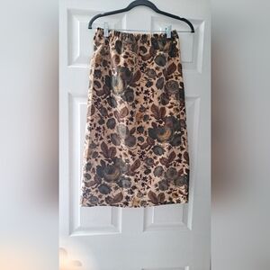 Handmade 1970s Vintage Floral Midi Skirt